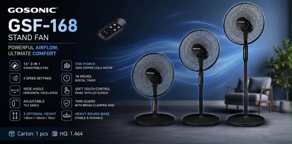 پنکه ایستاده گوسونیک مدل GSF-168