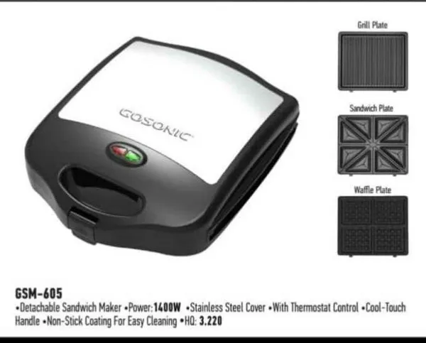 ساندویچساز سهکاره گوسونیک مدل GSM-605